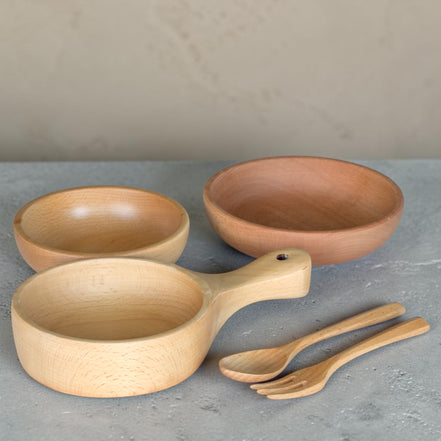 Beech Handled Snack Bowl (15cm)