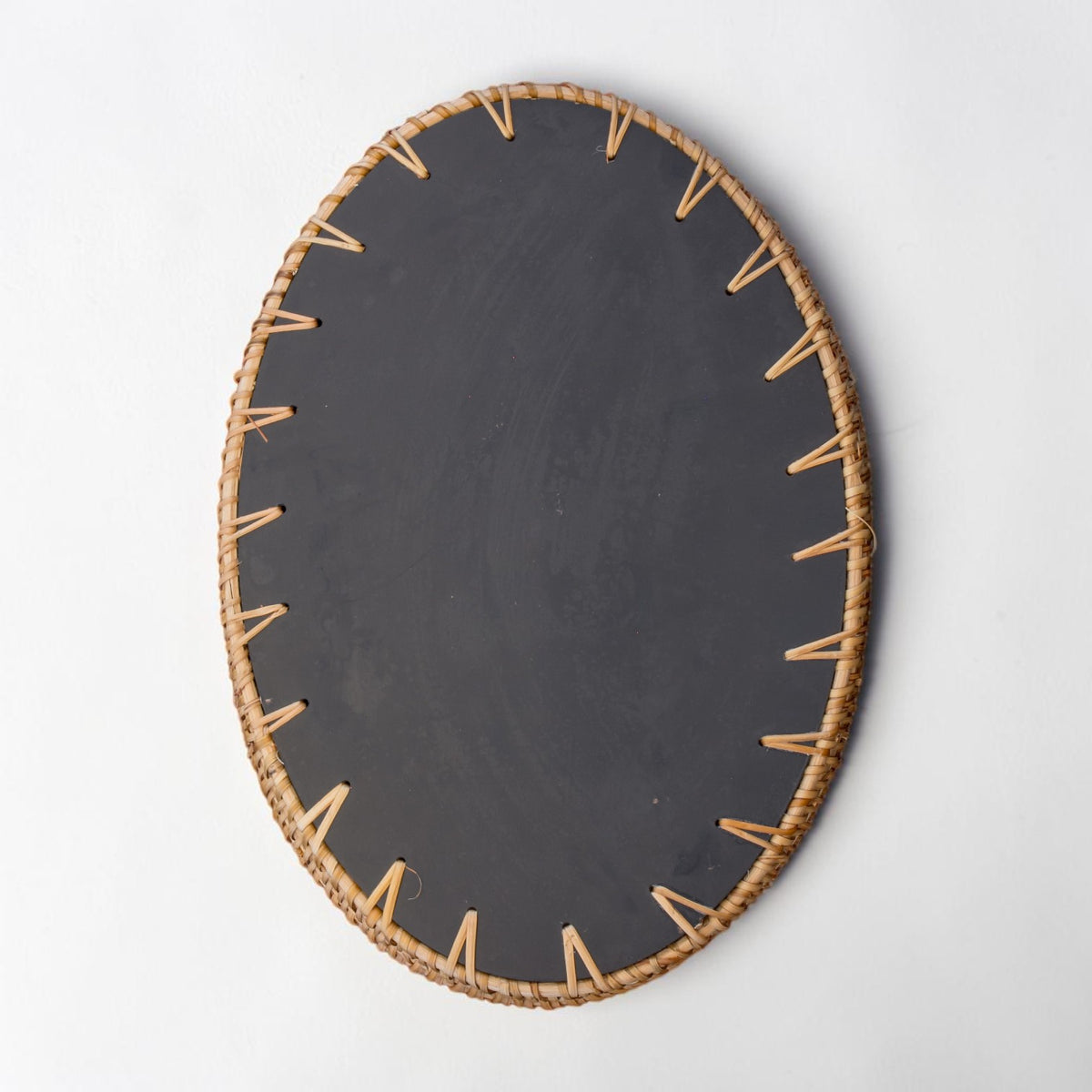 Rattan & Pearl Inlay Oval Serving Tray (31cm)