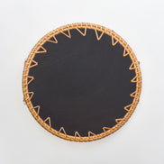 Rattan & Pearl Inlay Round Serving Tray (28cm)