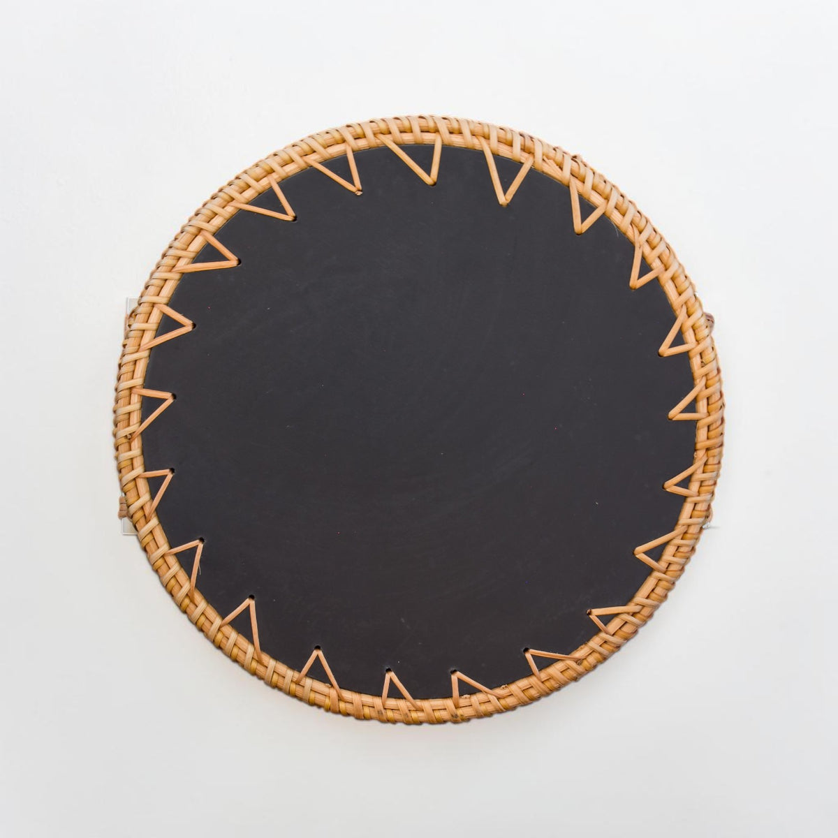 Rattan & Pearl Inlay Round Serving Tray (28cm)