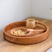 Rattan Round Serving Tray (35cm)