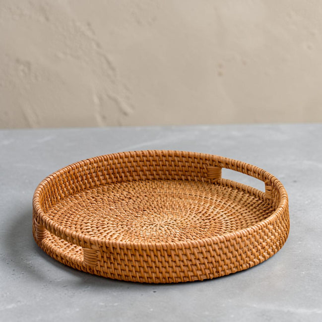 Rattan Round Serving Tray (35cm)