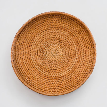 Rattan Round Serving Tray (35cm)