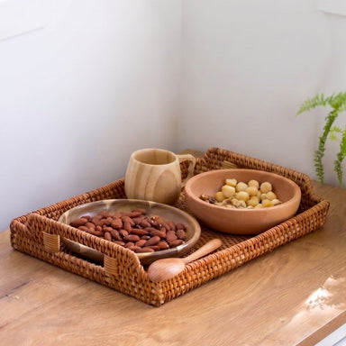 Rattan Rectangular Serving Tray (34cm)