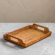 Rattan Rectangular Serving Tray (34cm)