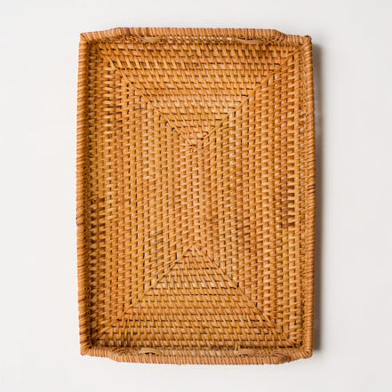 Rattan Rectangular Serving Tray (34cm)