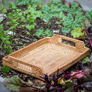 Rattan Rectangular Serving Tray (34cm)
