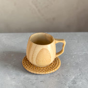 Rattan Coasters with Holder, 6-piece Set