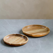 Acacia Nesting Plate, 2-piece Set, No-fuss