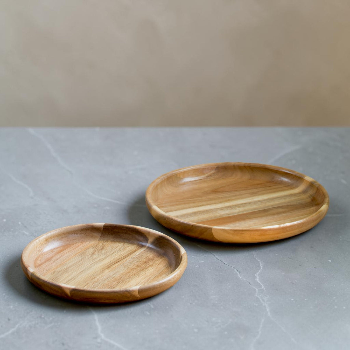 Acacia Nesting Plate, 2-piece Set, No-fuss