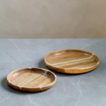 Acacia Nesting Plate, 2-piece Set, No-fuss