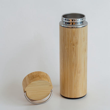 500ml Bamboo Bottle with Handle Lid