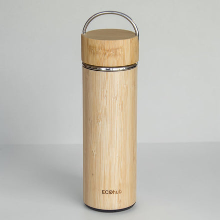 500ml Bamboo Bottle with Handle Lid