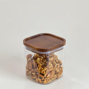 Acacia & Glass Pantry Jars, 6-piece Set