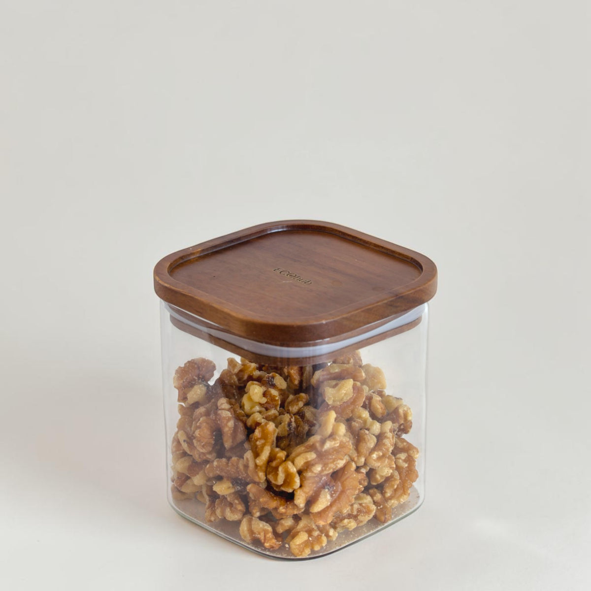 Acacia & Glass Pantry Jars, 6-piece Set