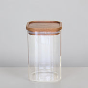 Acacia & Glass Square Pantry Jar (1.2L)