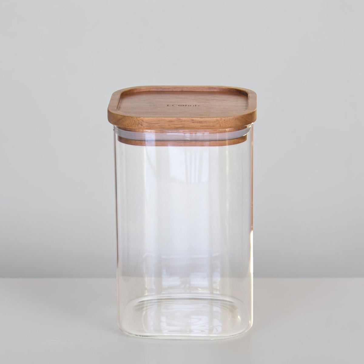 Acacia & Glass Square Pantry Jar (1.2L)