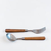Walnut Handled Cutlery, 2-piece Set