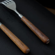 Walnut Handled Cutlery, 2-piece Set