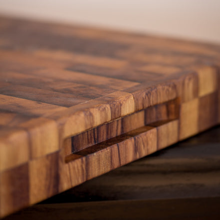 Beeswax Teak End-Grain Chopping Board (42x30cm)