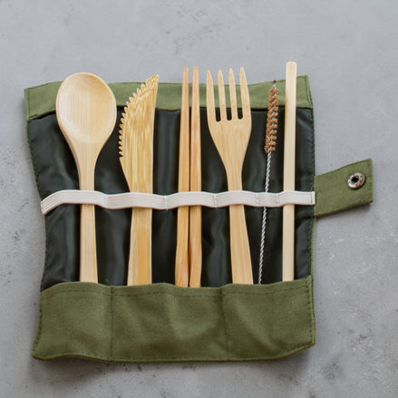 Bamboo Travel Cutlery, 6-piece Set