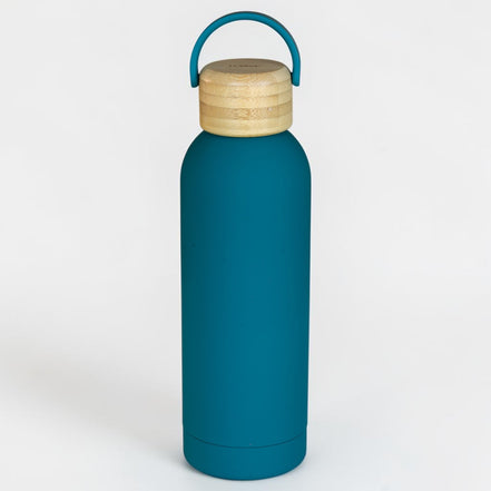 500ml Bottle with Handle Bamboo Lid - Ocean Teal