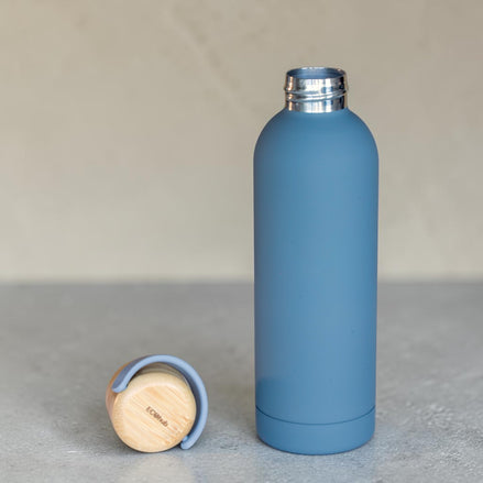 500ml Bottle with Handle Bamboo Lid - Slate Grey
