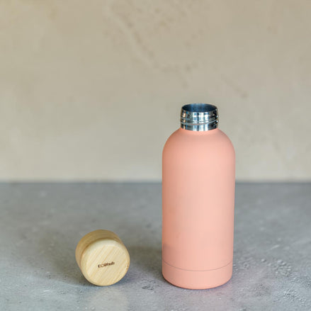 350ml Bottle with Bamboo Lid - Soft Peach