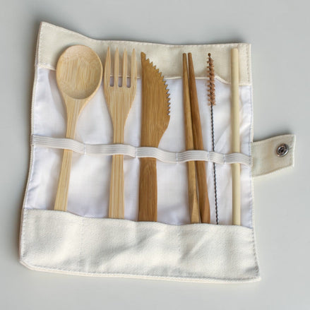 Bamboo Travel Cutlery, 6-piece Set