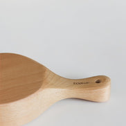 Ecohub NZ Entertainers Beech Handled Snack Bowl (15cm) - natural beech wood - close-up of the handle showing a hanging hole on white