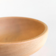 Ecohub NZ Entertainers Beech Nesting Bowl Set of 2 - natural beech wood - close-up detail of the bowl edge on a white background