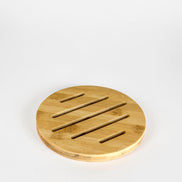 Ecohub NZ Essentials Bamboo Trivet (18cm) - natural bamboo - full top-down view on a plain white background