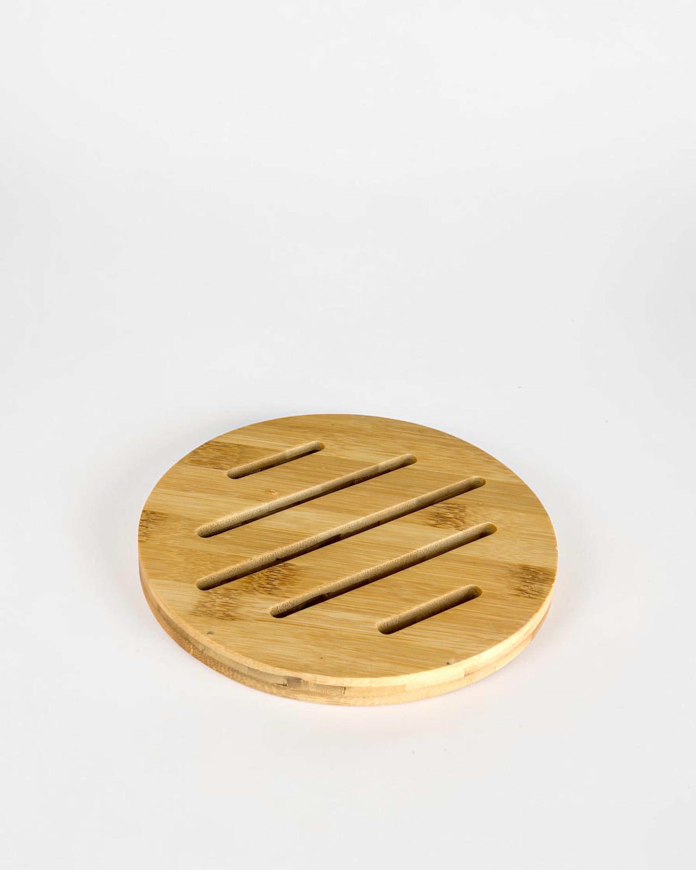 Ecohub NZ Essentials Bamboo Trivet (18cm) - natural bamboo - full top-down view on a plain white background