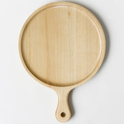 Ecohub NZ Entertainers Ash Round Paddle Board (35x25cm) - natural ash wood - top-down view on a plain white background