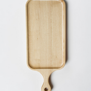 Ecohub NZ Entertainers Ash Serving Paddle Board (50x20cm) - natural ash wood - top-down view on a plain white background