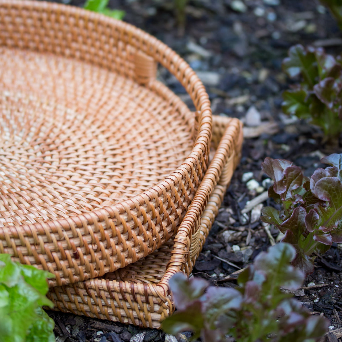Rattan Serving Tray Duo