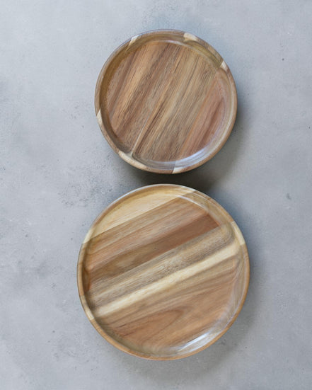 Entertainers Acacia Nesting Plate Set of 2