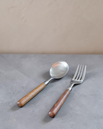 Master Walnut Handled Cutlery Set of 2