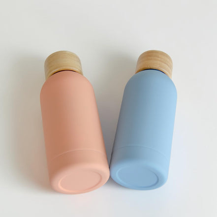 350ml Bottle with Bamboo Lid - Sky Blue