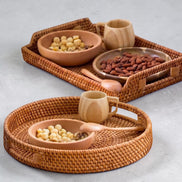 Rattan Serving Tray Duo