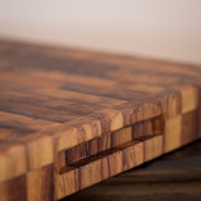 Teak End-Grain Butcher Block - Beeswax Finish (42x30cm)