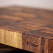 Teak End-Grain Butcher Block - Beeswax Finish (42x30cm)