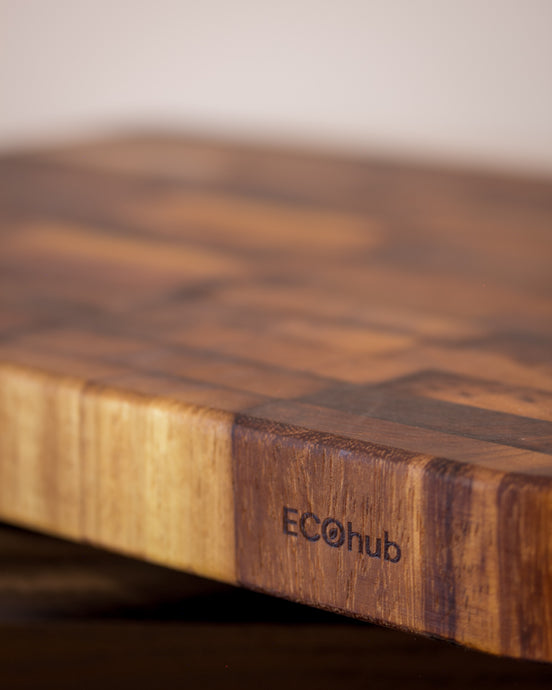 Teak End-Grain Butcher Block - Beeswax Finish (42x30cm)
