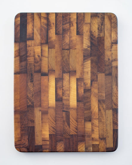 Teak End-Grain Butcher Block - Beeswax Finish (42x30cm)
