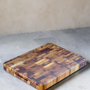 Teak End-Grain Butcher Block - Beeswax Finish (42x30cm)