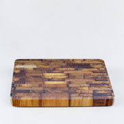 Teak End-Grain Butcher Block - Beeswax Finish (42x30cm)